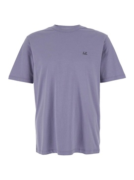 C.P. Company Violet T-Shirt With Logo Printed On The Front In Cotton Man