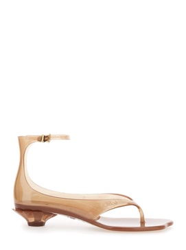 'Jelly' Brown Sandals with Logo Imprinted on the Side and Ankle Buckle Closure in Tpu Woman