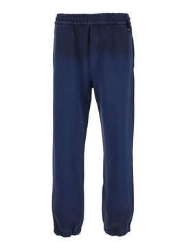 Blue Pants with High Elastic Waist in Cotton Man