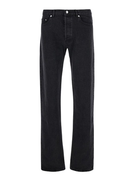 Black Slim Five-Pocket Jeans in Denim Man