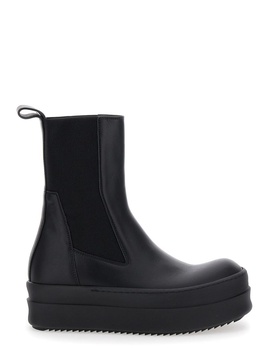 'Mega Bumper' Black Boots with Chunky Sole in Leather Woman
