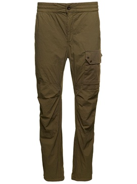 Green Pants with Elastic Waist in Tech Fabric Man