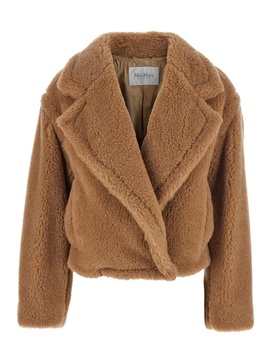 'Gardone' Beige Jacket with Wide Notched Revers in Wool and Silk Woman