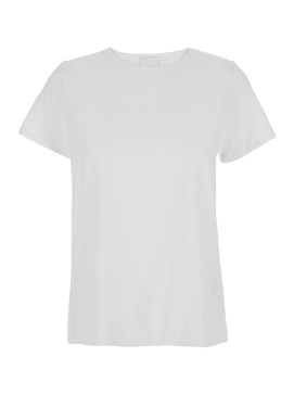 White Crewneck T-Shirt in Cotton Woman