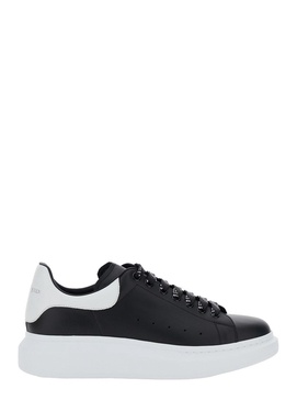 Alexander Mcqueen Black Low Top Sneakers With Chunky Sole And Contrasting Heel In Leather  Man
