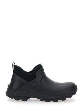 Black Ankle Boots with 4G Motif in Rubber and Fabric Man