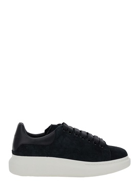 Alexander Mcqueen Black Low-Top Sneakers With Chunky Sole In Suede Man