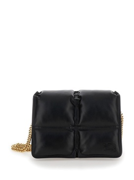 'Snip' Black Shoulder Bag in Quilted Leather Woman