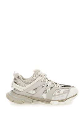 'Track' Beige Low Top Sneakers with Logo Detail in Mesh and Nylon Man