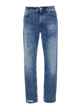 Blue Five Pocket Denim Jeans in Man