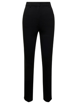 Black Slim Pants with Concealed Fastening Woman