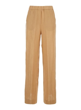 'Rocchette' Beige Linen with Elastic Waist in Linen Woman