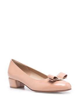 Pink Viva Patent Finish Ballet Flats With Logo Placque In Leather Woman