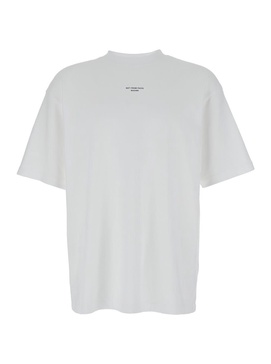 'slogan Classique' White Classic T-shirt With Logo Print In Cotton Blend Man