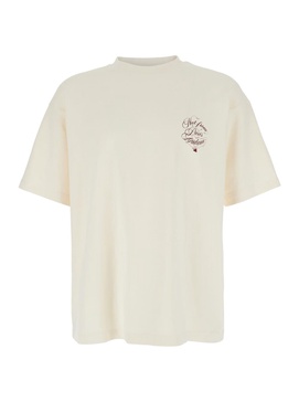 Beige T-shirt With Logo On The Front And Maxi Logo On The Back In Cotton Man