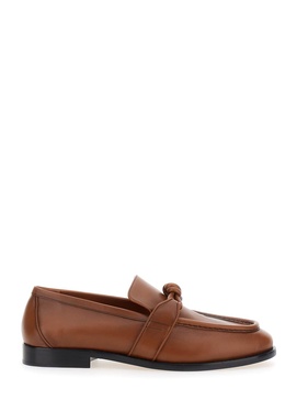 Bottega Veneta Brown Loafers With Knot Detail On The Front In Leather Man