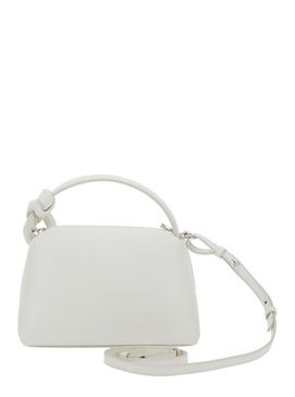 'small Corner' White Handbag With Removable Shoulder Strap In Leather Woman