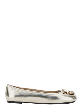 'gioia 03' Metallic Ballet Shoes With Love Birds Diamond Cut Logo In Laminated Leather Woman