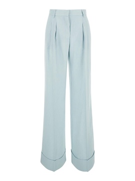 The Andamane Light Blue Straight Pants With Pinces  In Line Blend Woman