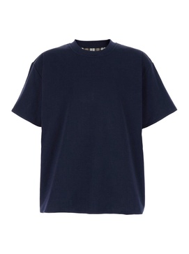 Bottega Veneta Blue Double-Layer T-Shirt With Log Embroidery In Cotton Man