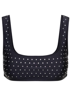 The Andamane Black Sports Bra With Crystals In Polyammide Woman
