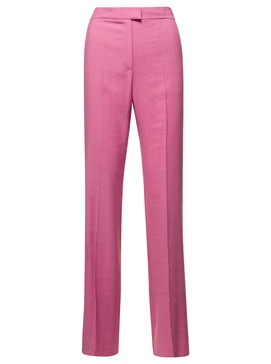 The Andamane Pink Straight Trousers Galdys In Viscose Woman