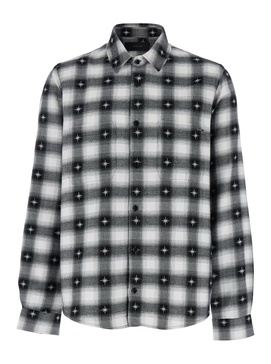 Amiri 'Stardust' Black Shirt With Classic Collar And All-Over Check Motif In Cotton Man