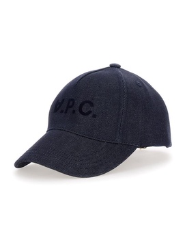 'Eden' Blue Baseball Cap With Embroidery In Denim Man