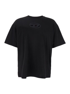 'T-Boxt-Od' Black Crewneck T-Shirt With D Logo On The Front In Cotton Man