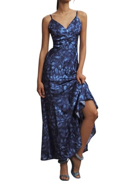 arizona slip maxi dress in cobalt floral