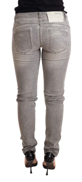 Acht Light Gray Washed Cotton Slim Fit Denim  Trouser Jeans