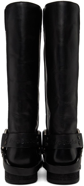 Leather biker boots