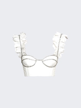 poplin ruffle bustier