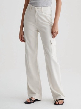 gatina wide leg cargo jeans in opal stone
