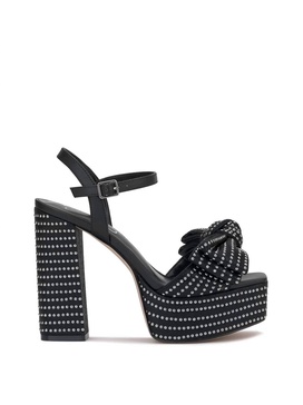 lollien ankle strap platform sandal in black