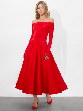 CHARA FLARED MIDI DRESS