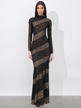 DELORA LACE PANELED DRESS