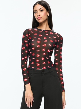 A+O X TOM WESSELMANN DELAINA MESH LONG SLEEVE TOP