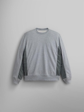 MIXED MEDIA CREWNECK SWEATSHIRT