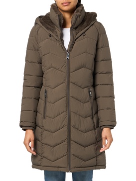 Calvin Klein Women's Long Chevron Bib-Front Lightweight Jacket