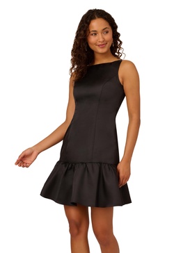 Adrianna Papell Women's Mikado Flounce Hem Midi Dress