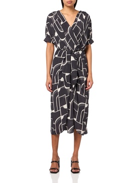 Velvet by Graham & Spencer Women's Elise Bauhaus Print Midi Dress
