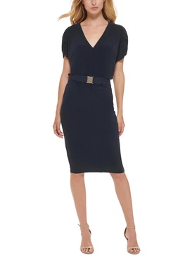 Tommy Hilfiger Women's Sheath Jersey Short Sleeve V-neck Dress