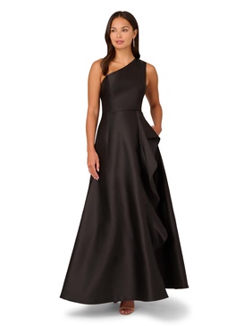 Adrianna Papell Women's One Shoulder Mikado Gown