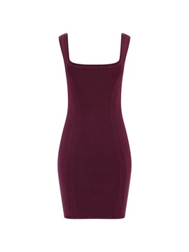 GUESS Women's Sleeveless Square Neck Lucia Rib Dress