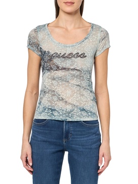 GUESS Women's Short Sleeve Scenic Scoop Neck Burnout Tee