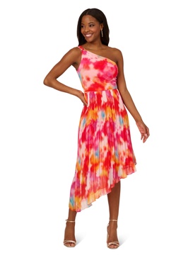 Adrianna Papell Women's Asymmetric Chiffon Ankle Dress
