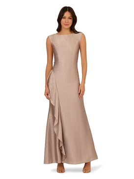 Adrianna Papell Women's Shimmer Jacquard Mermaid Gown