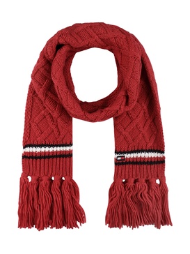 Tommy Hilfiger Women's Lattice Cable With Stripes Scarf