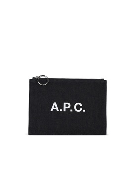 A.P.C. 'Tokyo' Blue Cotton Clutch Bag Men